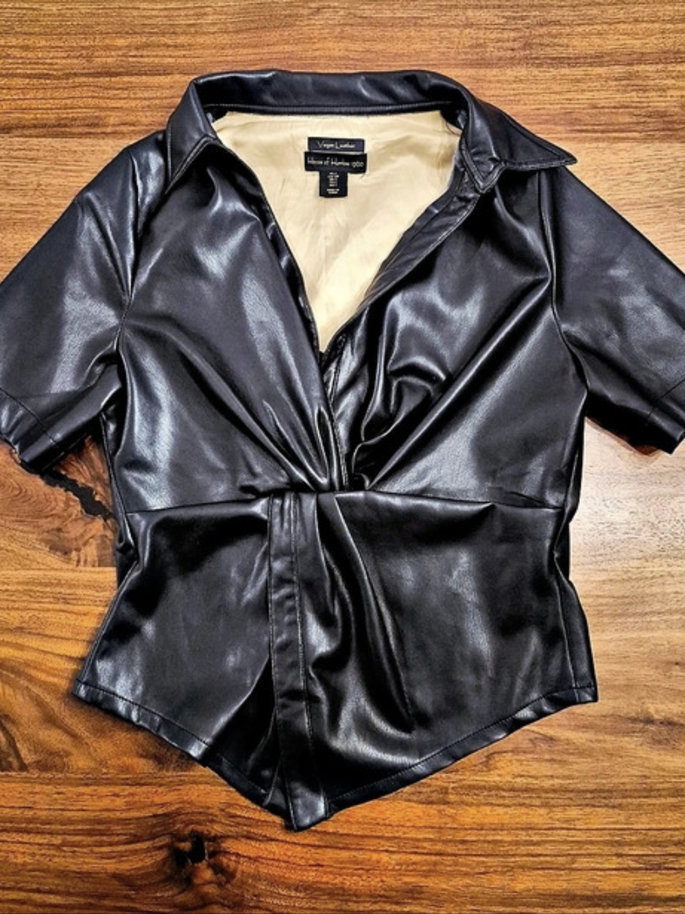 House of Harlow 1960 Vegan Leather Short Sleeve Jacket